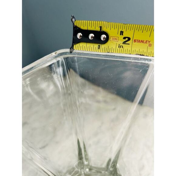 Hoosier Glass Vase 10” Tall Hexagon 6 4041 Clear Heavy Flowers Bouquet Solid - Picture 10 of 14